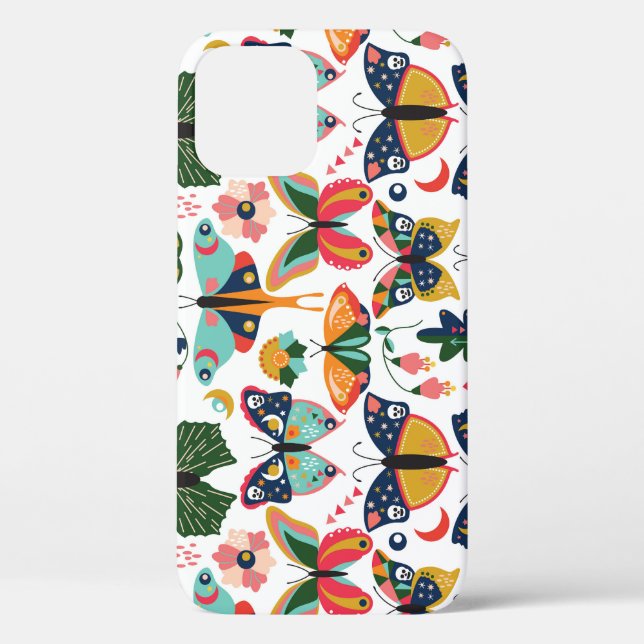 Boho Butterflies: Seamless Wallpaper Pattern. Case-Mate iPhone Case (Back)