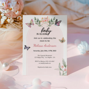 Boho Butterfly Baby in Bloom Baby Shower Invitation