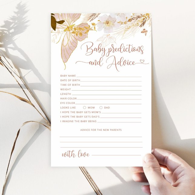 Boho butterfly Baby predictions and advice card (Creator Uploaded)