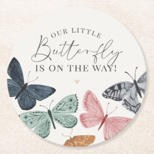 Boho Butterfly Baby Shower Coaster