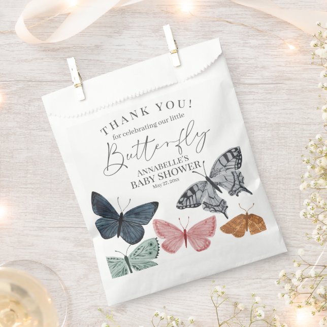 Boho Butterfly Baby Shower Dessert Favour Bag (Clipped)