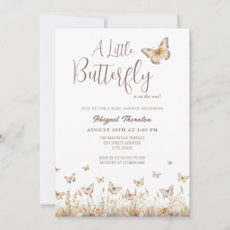 Boho Butterfly Baby Shower Invitation