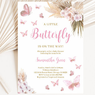 Boho Butterfly Baby Shower Invitation
