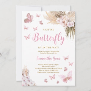 Boho Butterfly Baby Shower Invitation
