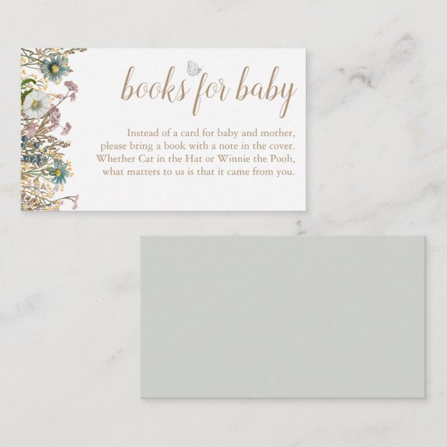 Boho Butterfly Books for Baby Enclosure Card (Front/Back)