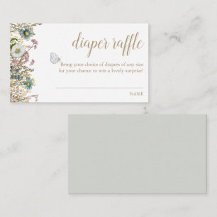 Boho Butterfly Diaper Raffle Enclosure Card