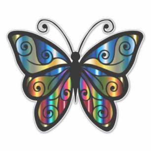 BOHO BUTTERFLY DIE CUT LOOK CAR DECAL STICKER