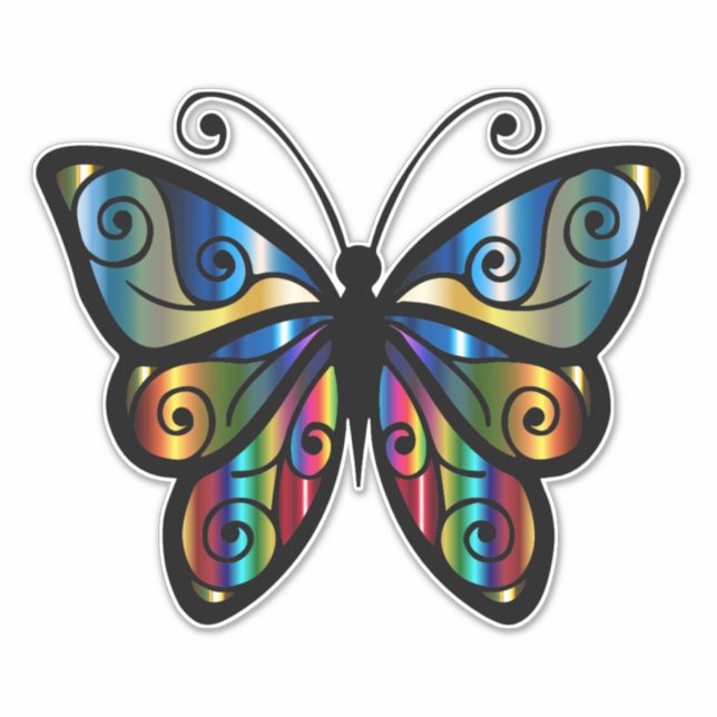 BOHO BUTTERFLY DIE CUT LOOK CAR DECAL STICKER (Front)