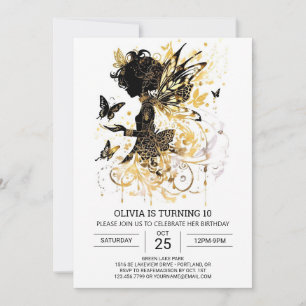 Boho Butterfly Fairy Birthday Delight Invitation