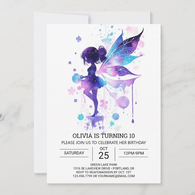 Boho Butterfly Fairy Birthday Elegance Invitation (Front)