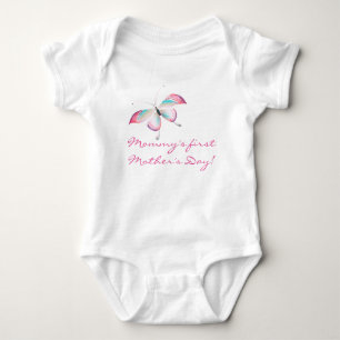 Boho Butterfly   First Mother's Day Baby Bodysuit