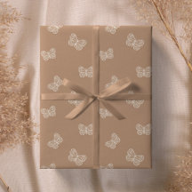 Boho Butterfly Modern Baby Girl Neutral Tan Brown