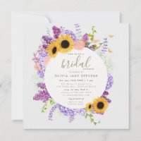 Boho Butterfly Sunflower Lilac Flora Bridal Shower