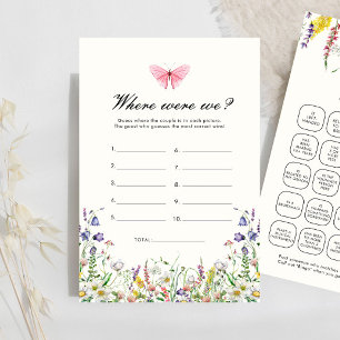 Boho Butterfly Where Were We Bridal Shower Game
