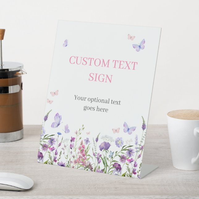 Boho Butterfly Wildflower Baby Shower Custom Pedestal Sign (In SItu)