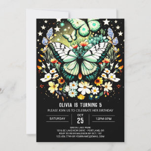 Boho Butterfly Wings Birthday Invitation
