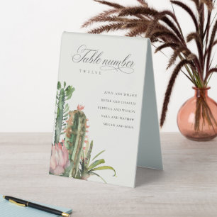 Boho Cacti Foliage Wedding Seating Chart