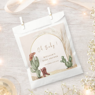 Boho Cactus Arch Desert Cowboy Baby Shower  Favour Bags