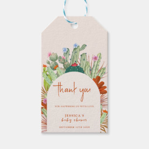 Boho Cactus Arch Desert Pampas Baby Shower Thank  Gift Tags