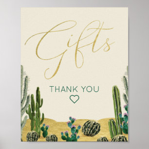 Boho Cactus Baby Shower Gifts Sign
