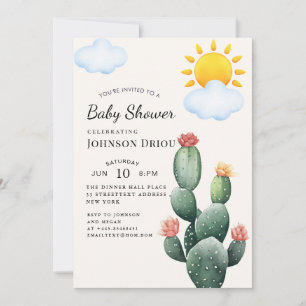 Boho Cactus Baby Shower Invitation