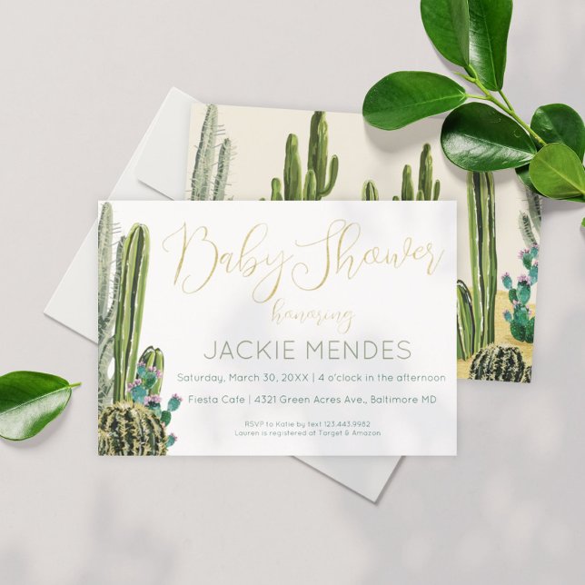 Boho Cactus Baby Shower Invitation (Creator Uploaded)