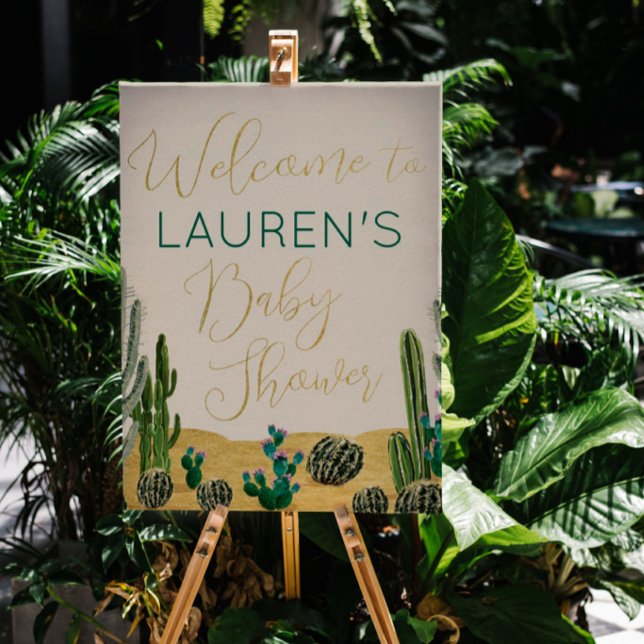 Boho Cactus Baby Shower Welcome Sign (Creator Uploaded)