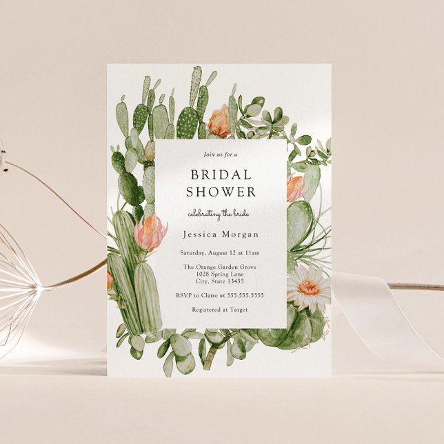 Boho Cactus Bridal Shower Invitation (Creator Uploaded)