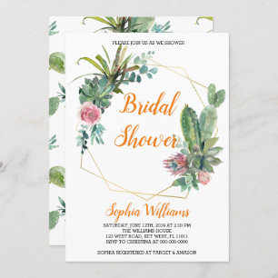 Boho Cactus Bridal Shower Invitation