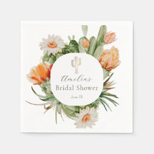 Boho Cactus Bridal Shower Napkin
