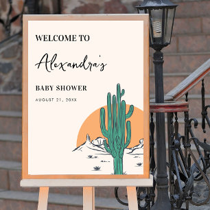 Boho Cactus Desert Baby Shower Welcome Sign