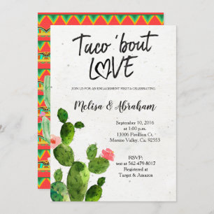 Boho Cactus Engagement Party Card