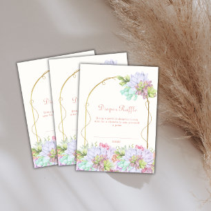 Boho Cactus Garden Diaper Raffle Baby Shower  Enclosure Card