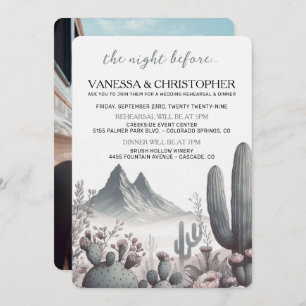 Boho Cactus Night Before Wedding Rehearsal Invitation