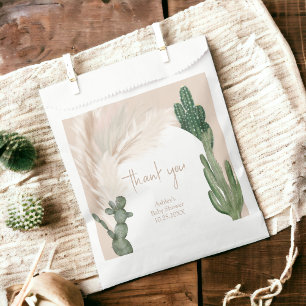 Boho cactus pampas arch desert baby shower  favour bags
