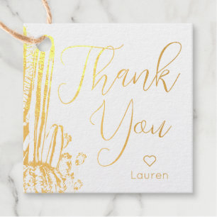 Boho Cactus Personalised Gold Foil Thank You Tag