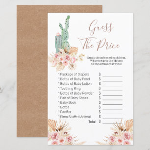 Boho Cactus Pink Floral Guess the price Game