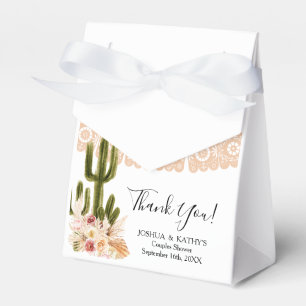 Boho Cactus Pink Flowers Pampas Grass Party  Favour Box