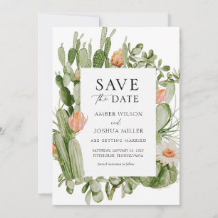 Boho Cactus Save the Date Invitation