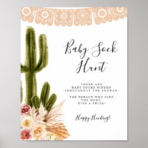 Boho Cactus Taco bout Love Baby Sock Hunt  Poster