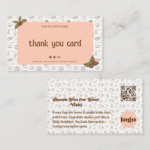 Boho Cafe Thank You Card QR Code