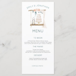 Boho Cake Candle Florals Eucalyptus Wedding Menu