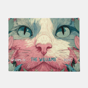 Boho Calico Cat Mum Dad Home Decor Out Door Carpet Doormat
