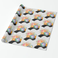 Boho Camera & Florals Watercolor Pattern