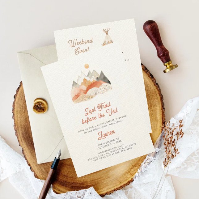 Boho Camping Bachelorette Weekend Party  Invitation (Creator Uploaded)