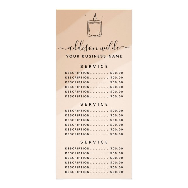 Boho Candle Business Rack Card | Scan the QR code (Front)