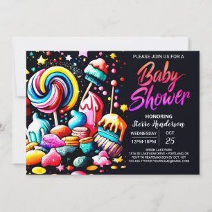 Boho Candyland Baby Shower Invitation