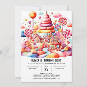 Boho Candyland Editable Birthday Invitation
