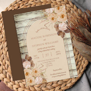 Boho Caramel Roses   Dried Grasses Wedding