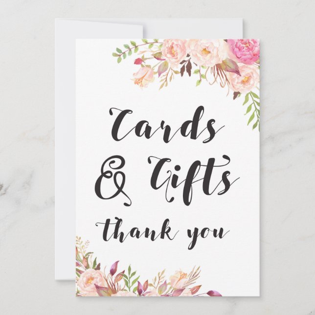 Boho Cards and Gifts Sign 5x7" Size (Front)